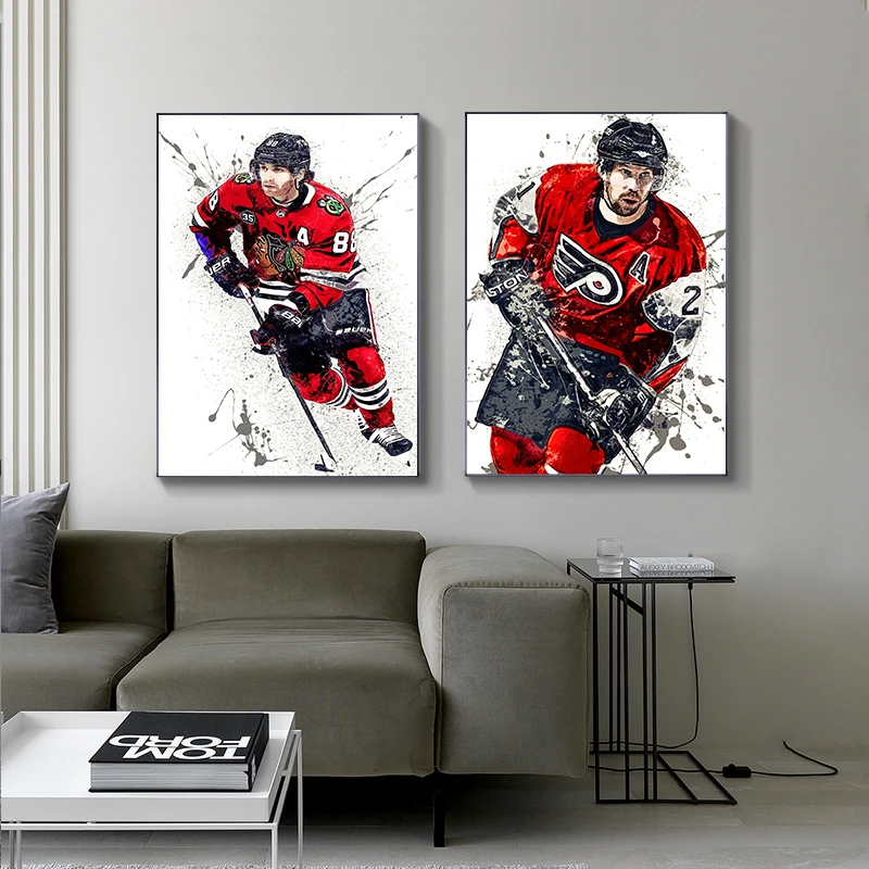 Abstract Ice Hockey Portrait S - đánh giá và giá Sports Equipment Poster