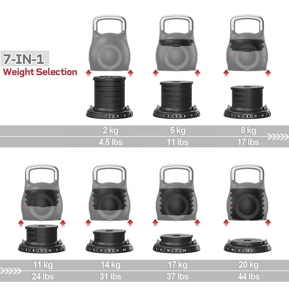 7 in 1 Adjustable Kettlebell G - đánh giá và giá Dumbbell Set