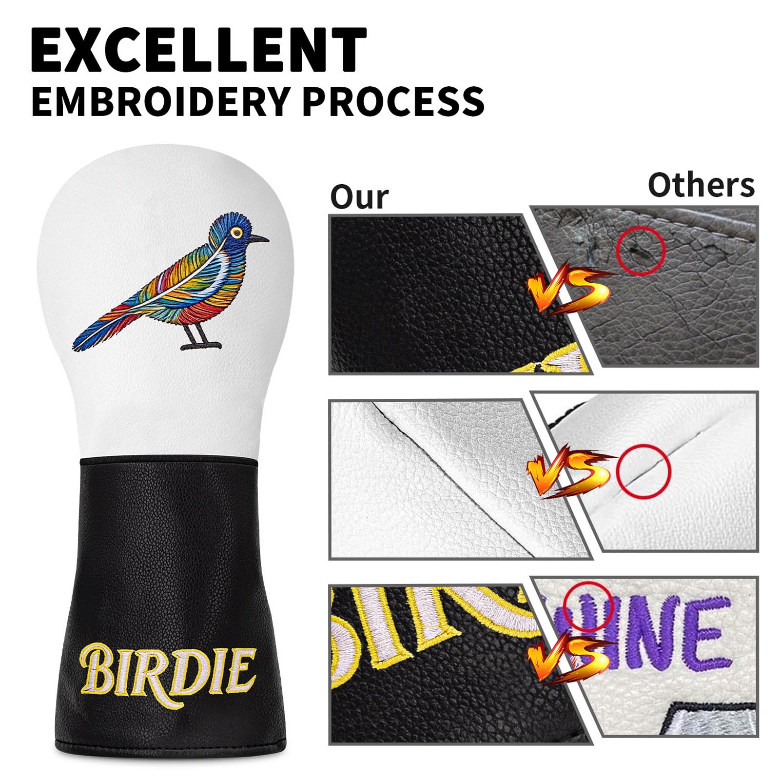 Colorful Bird Embroidery Golf  - đánh giá và giá Resistance Band